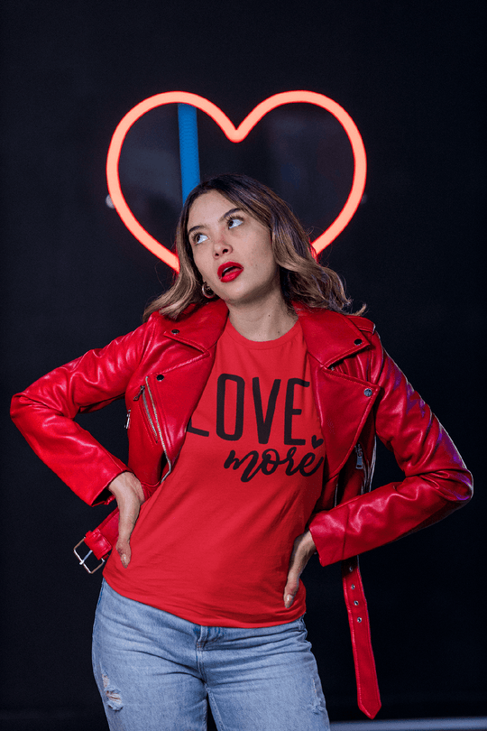 Love More – Romantic Valentine’s Day Tee-Red-S-Regular Fit Tee-StylinArts