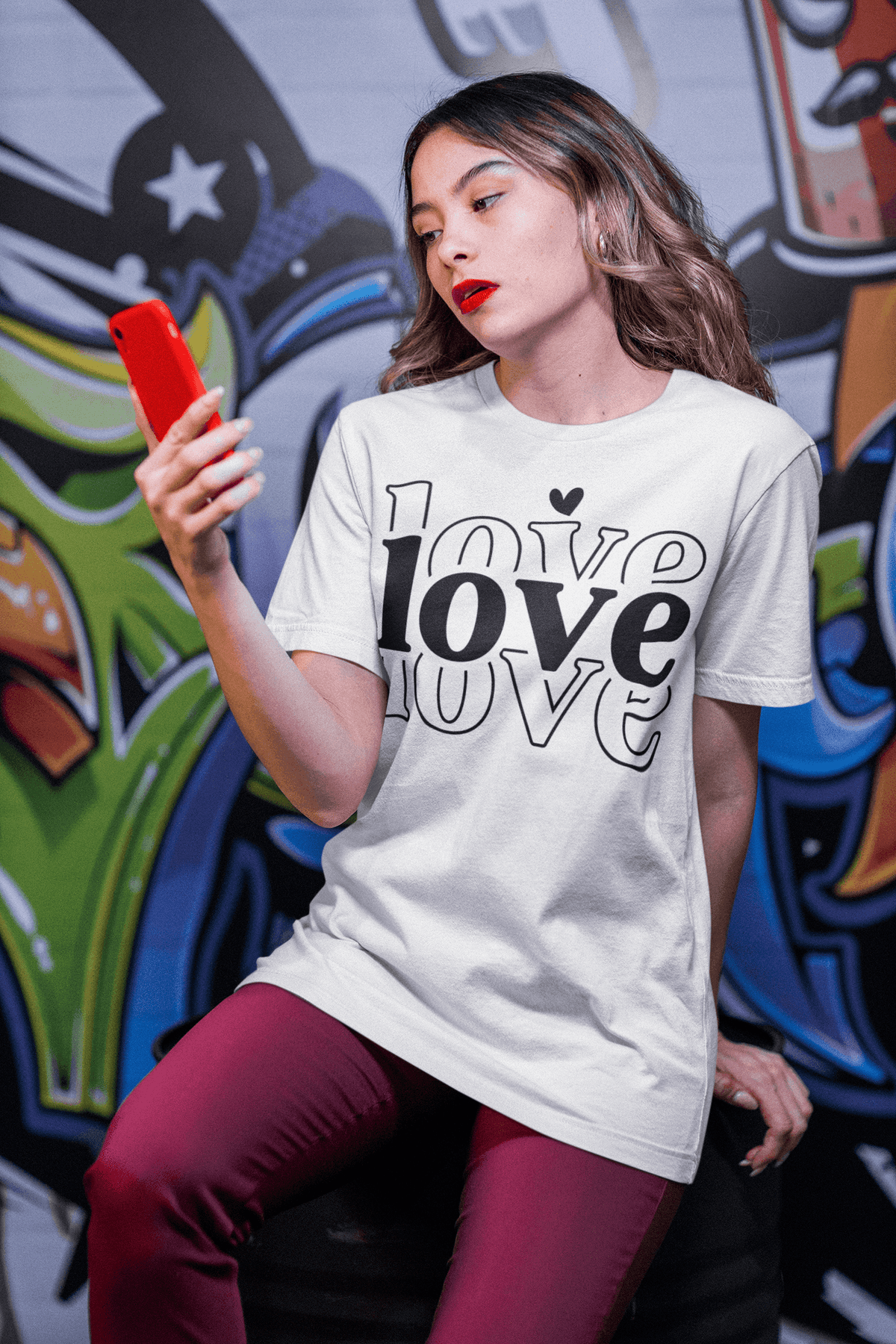 LOVE T-shirt-Regular Fit Tee-StylinArts