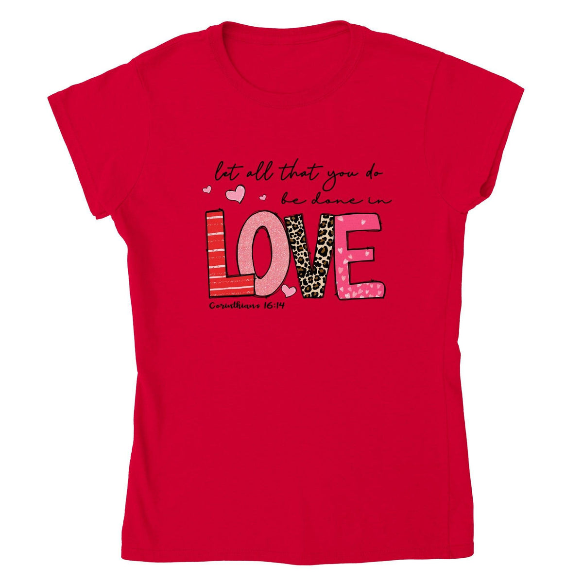 LOVE VALENTINE T-shirt-Regular Fit Tee-StylinArts