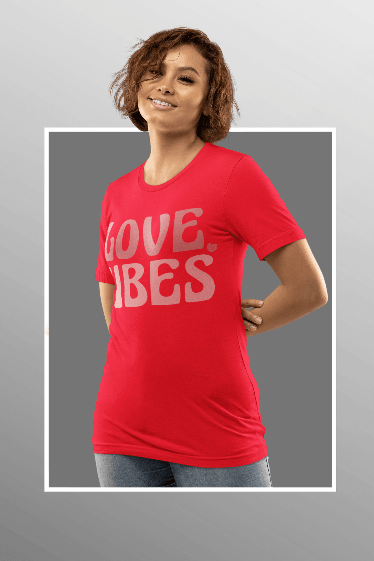 LOVE VIBES T-shirt-Regular Fit Tee-StylinArts