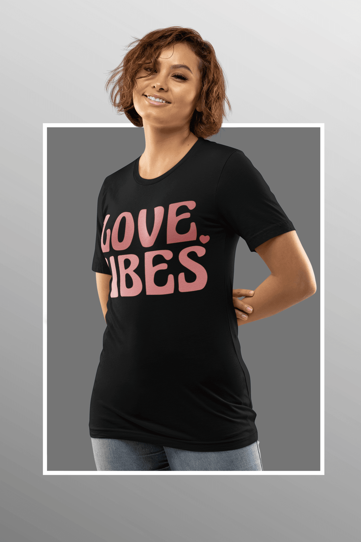 LOVE VIBES T-shirt-Regular Fit Tee-StylinArts