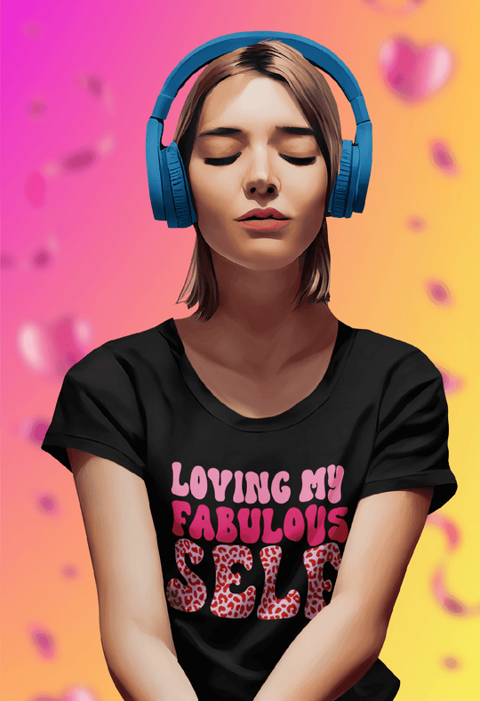 Loving My Fabulous Self Tee-Black-S-Regular Fit Tee-StylinArts