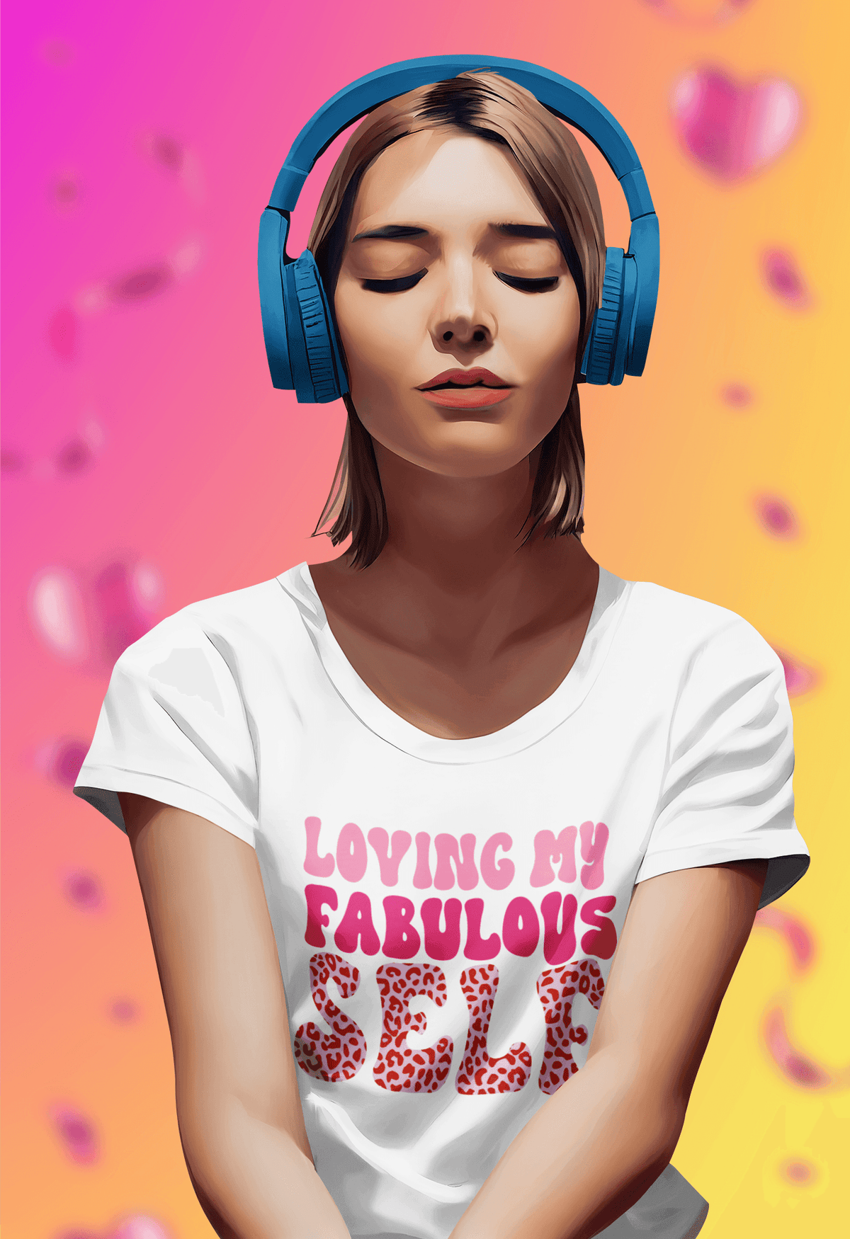 LOVING MY FABULOUS SELF T-shirt-Regular Fit Tee-StylinArts