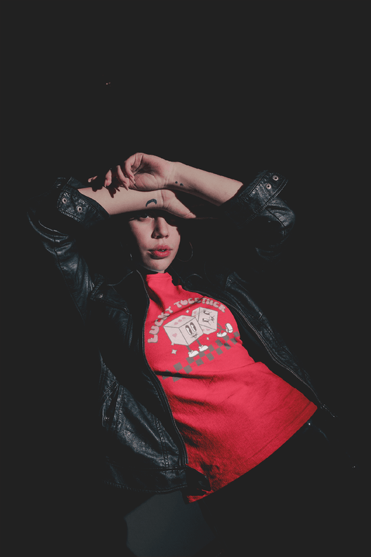 Lucky Together Retro Dice Valentine Tee-Red-S-Regular Fit Tee-StylinArts