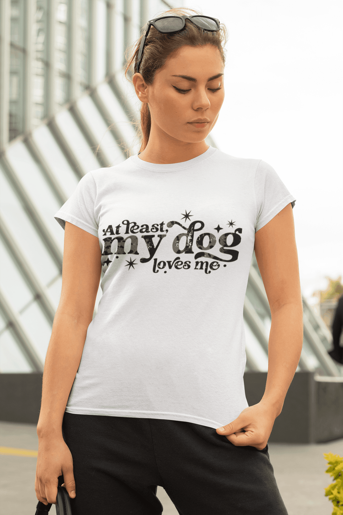 MY DOG LOVES ME T-shirt-Regular Fit Tee-StylinArts
