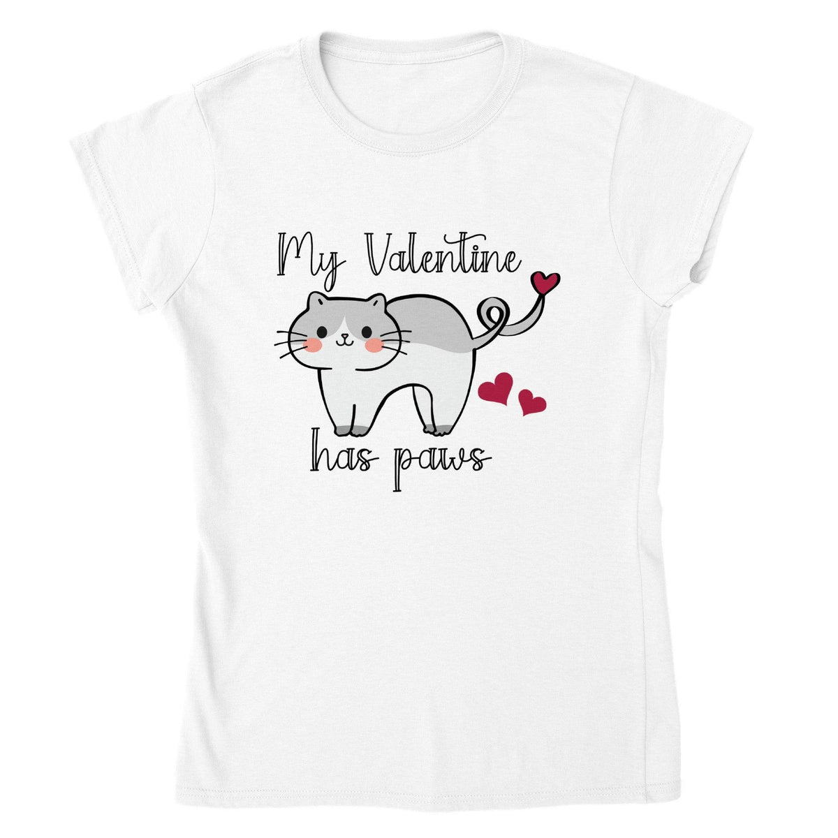 MY VALENTINE HAS PAWS T-shirt-Regular Fit Tee-StylinArts