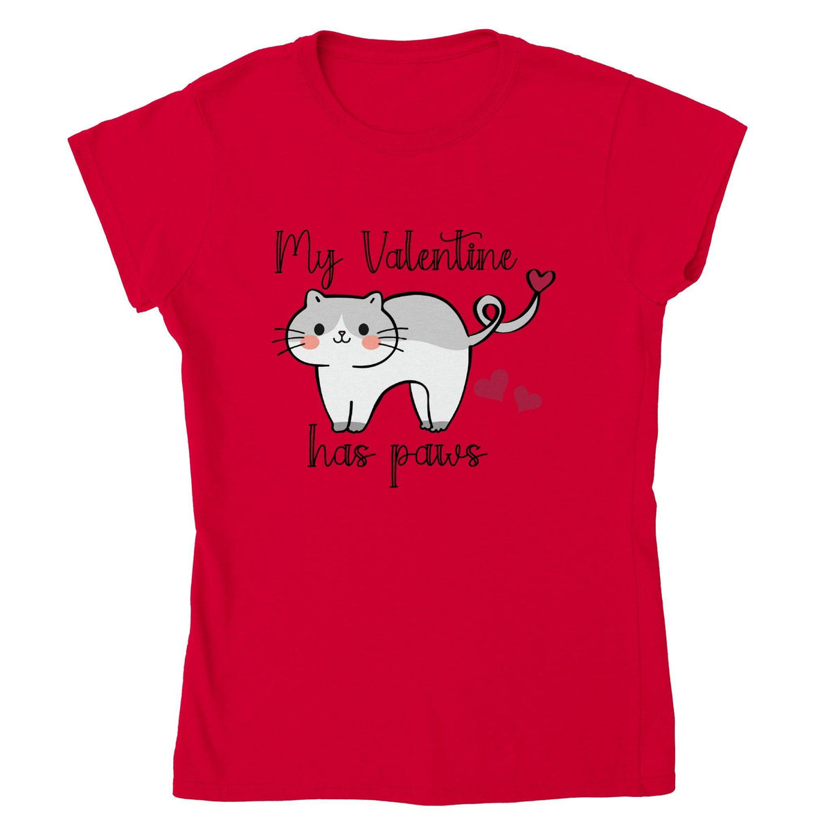 MY VALENTINE HAS PAWS T-shirt-Regular Fit Tee-StylinArts