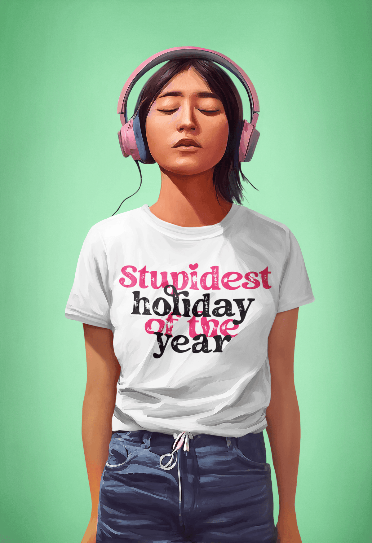 STUPIDEST HOLIDAY T-shirt-Regular Fit Tee-StylinArts
