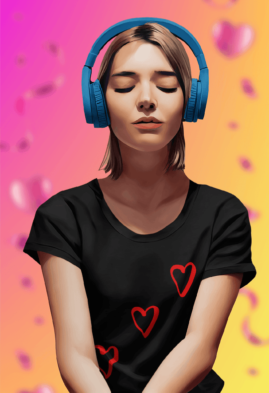 Tic-Tac-Heart Valentine’s Day Tee-Black-S-Regular Fit Tee-StylinArts