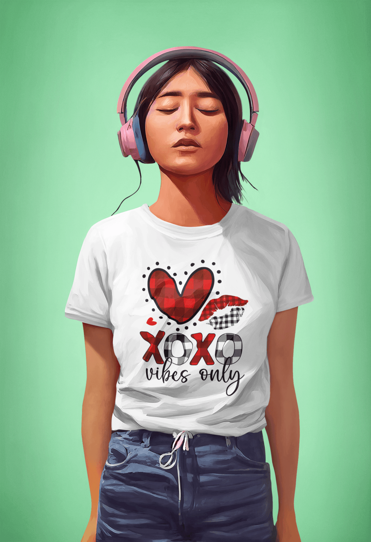 XOXO VIBES ONLY T-shirt-Regular Fit Tee-StylinArts