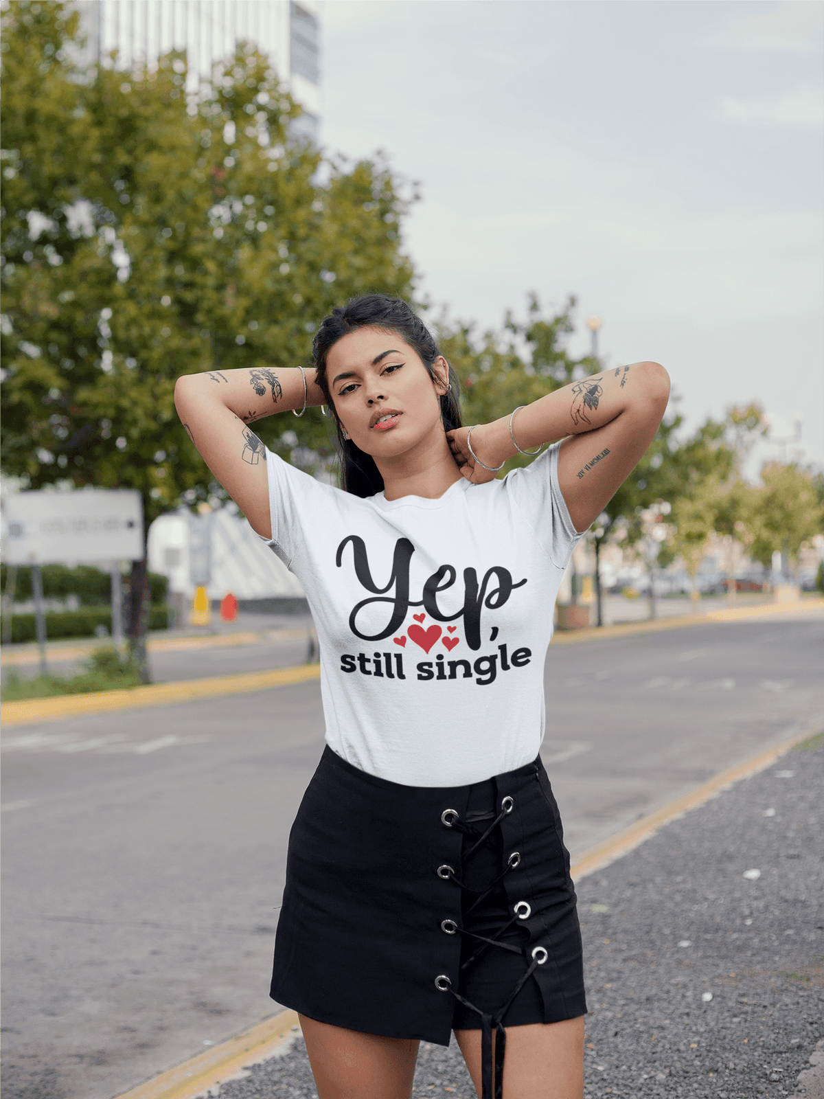 YUP STILL SINGLE T-shirt-Regular Fit Tee-StylinArts