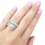 925 Sterling Silver Engagement Wedding Band Ring - StylinArt