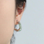 Bamboo Stud Natural Stone Earrings - StylinArt