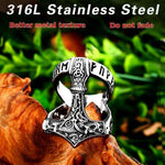 Beier 316L Stainless Steel Viking Scandinavian Ring for Men - StylinArt