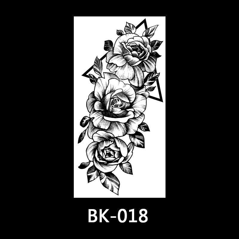BLACK AND WHITE SKETCH FLOWER TATTOO STICKERS - StylinArt