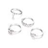 Classic Silver Crystal Heart Ring Set - StylinArt