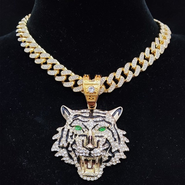 Tiger Crystal Pendant Necklace - StylinArt