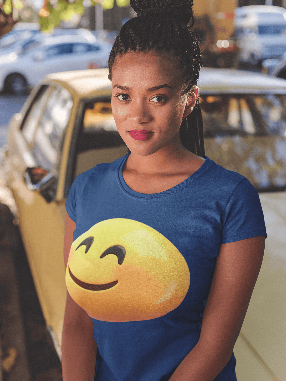 Emoji Blushing Face T-shirt - StylinArt