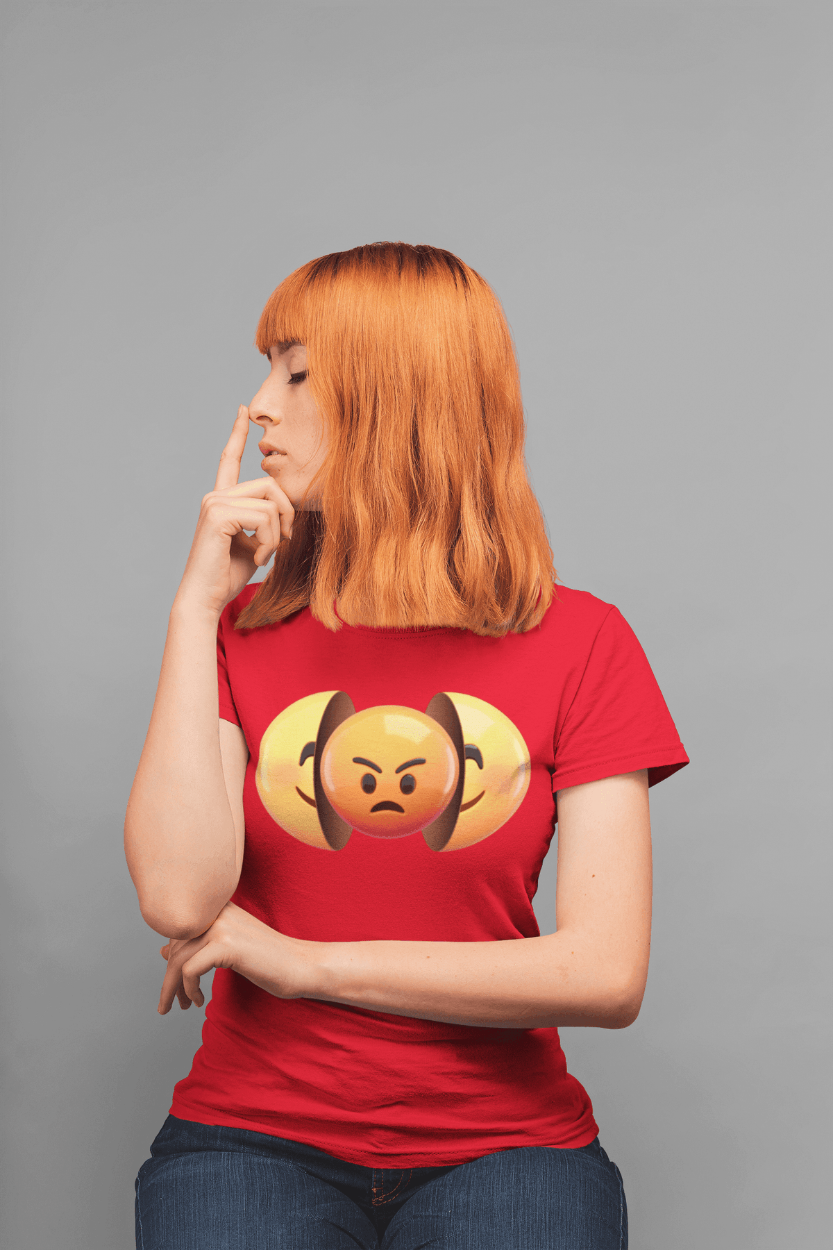 Emoji Happy Outside Angry Inside T-shirt - StylinArt