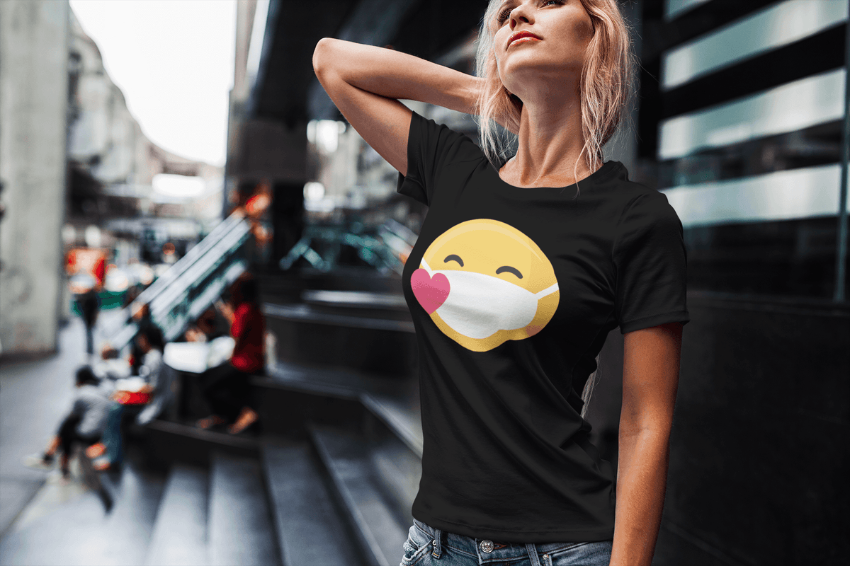 Emoji Mask Love Face T-shirt - StylinArt