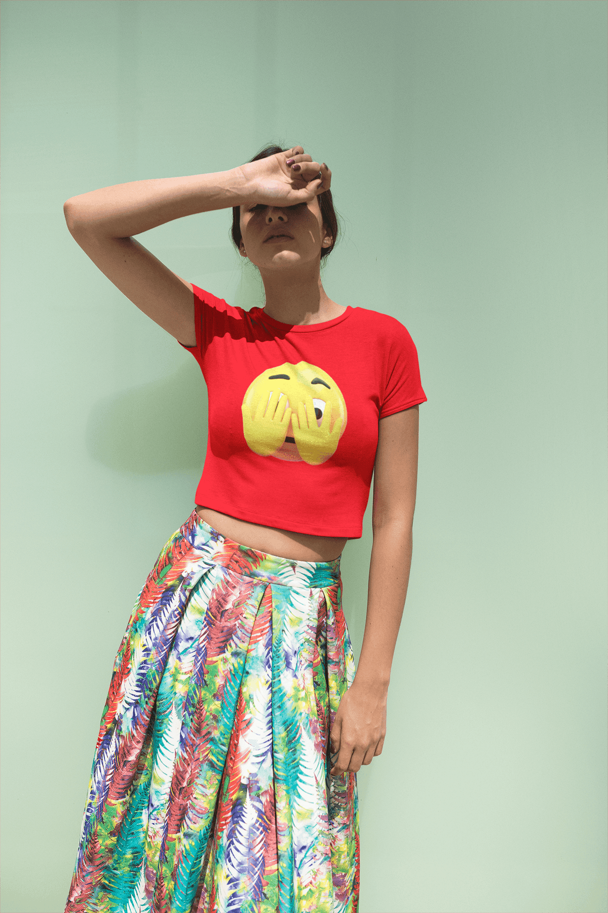 Emoji Peeking Face T-shirt - StylinArt