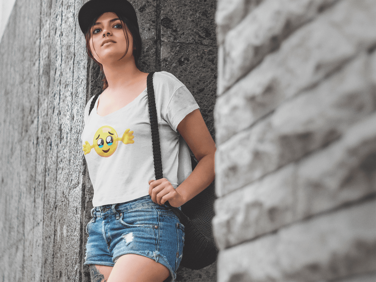 Emoji Tear Eyes Hug T-shirt - StylinArt
