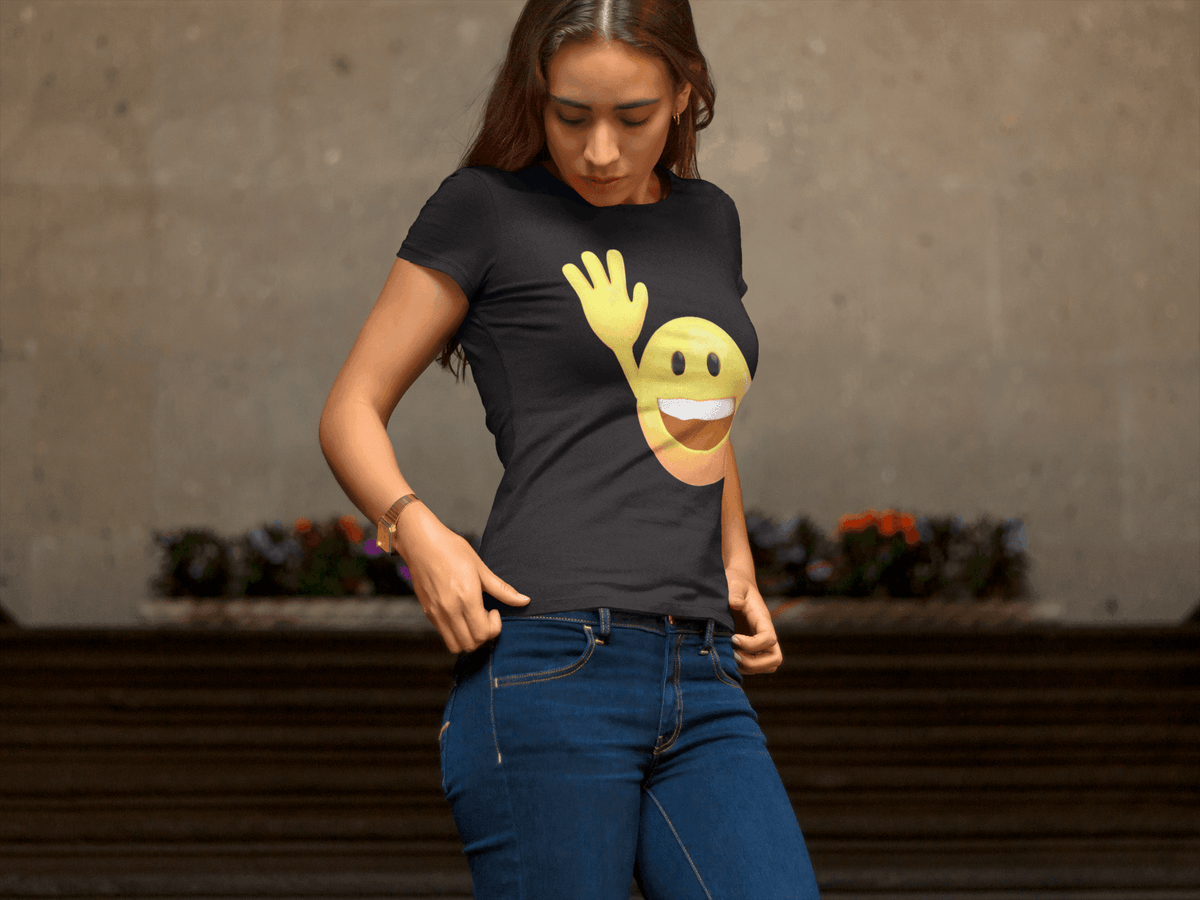 Emoji Waving T-shirt - StylinArt