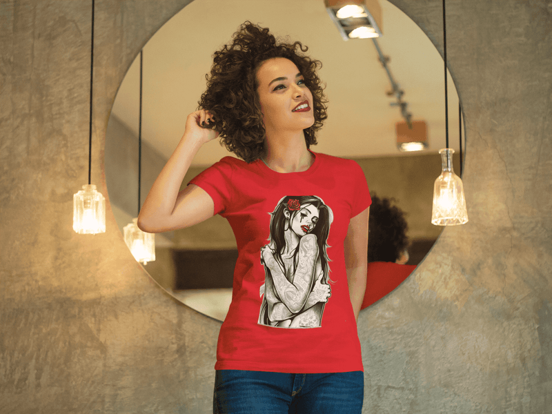 Girl with Tattoos T-shirt - StylinArt