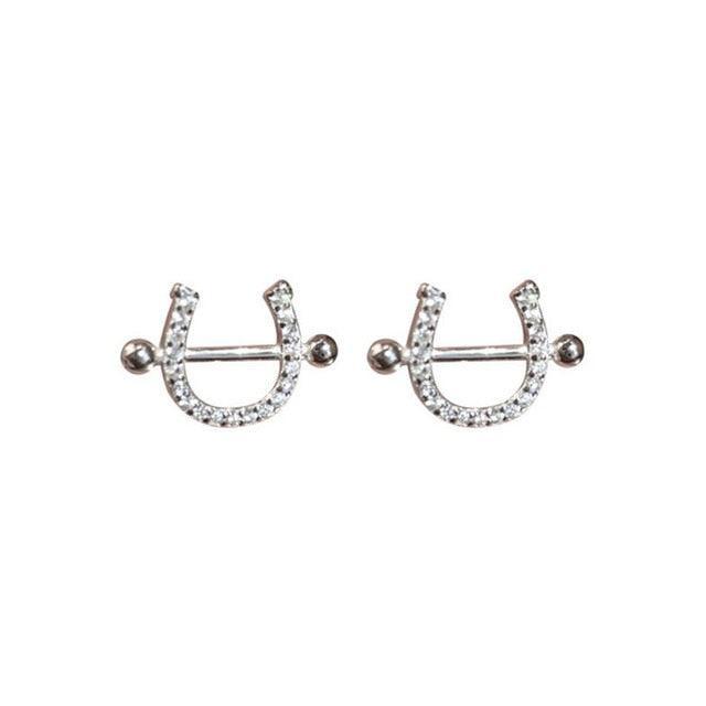 Horseshoe Zircon Necklace and Earrings - StylinArt