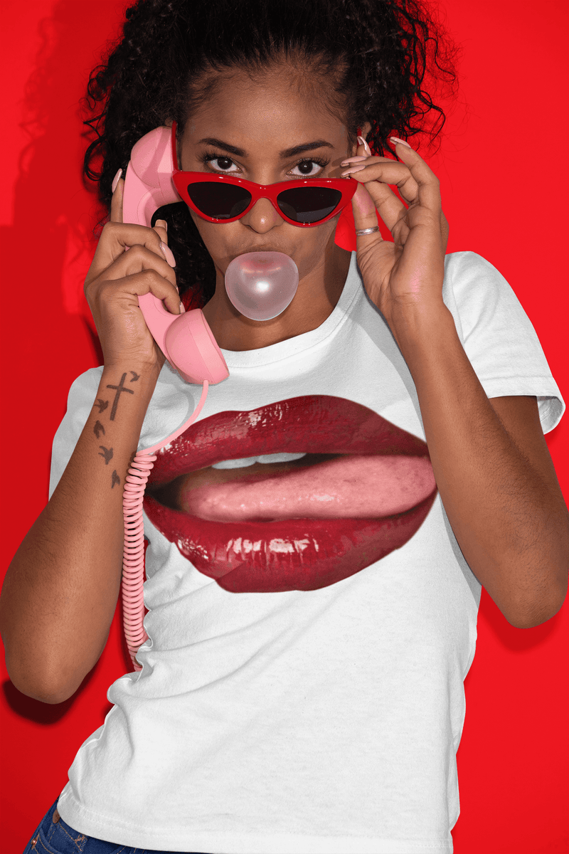 Lips Bite Women T-shirt - StylinArt