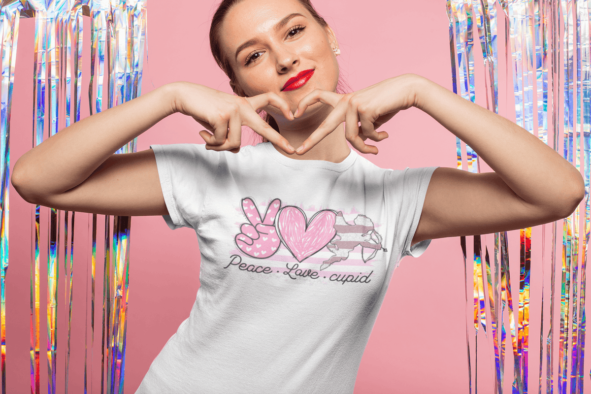 PEACE LOVE CUPID T-shirt - StylinArt