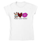 PEACE LOVE KISSES T-shirt - StylinArt