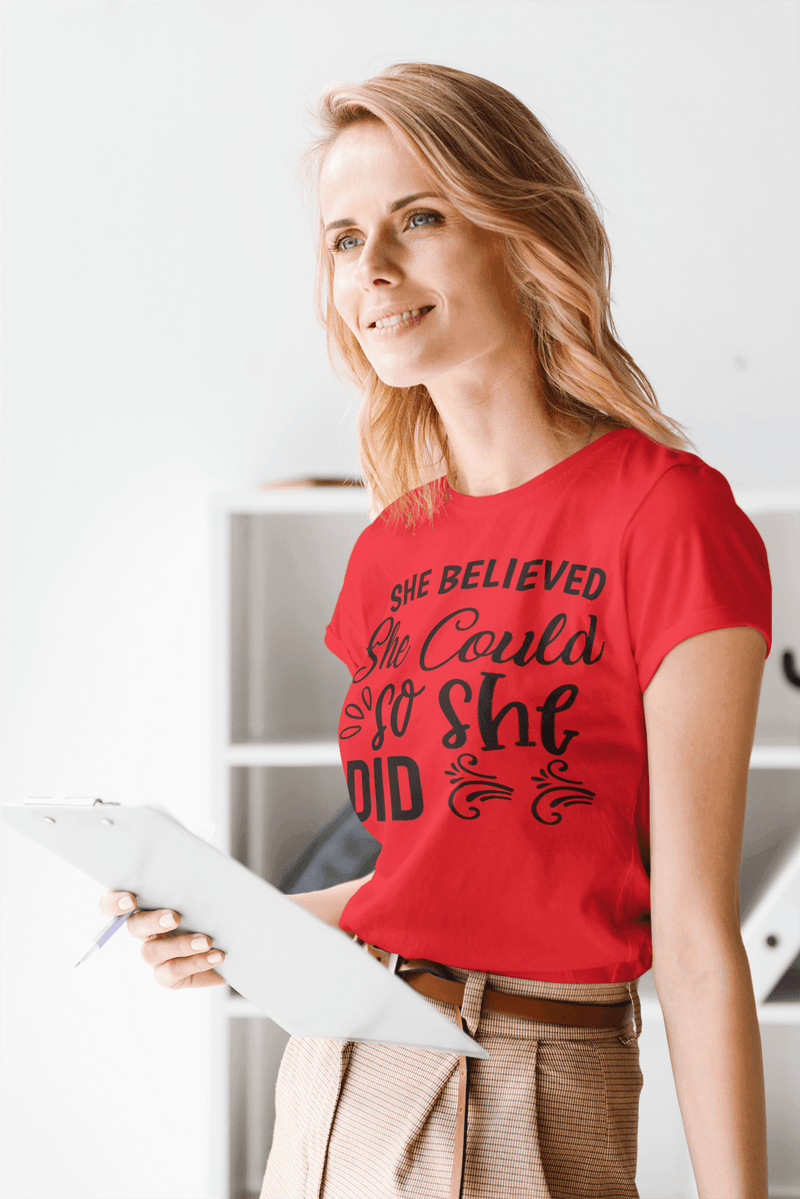 SHE COULD SO SHE DID T-shirt - StylinArt