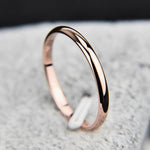 Titanium Steel & Rose Gold Simple Wedding Ring - StylinArt